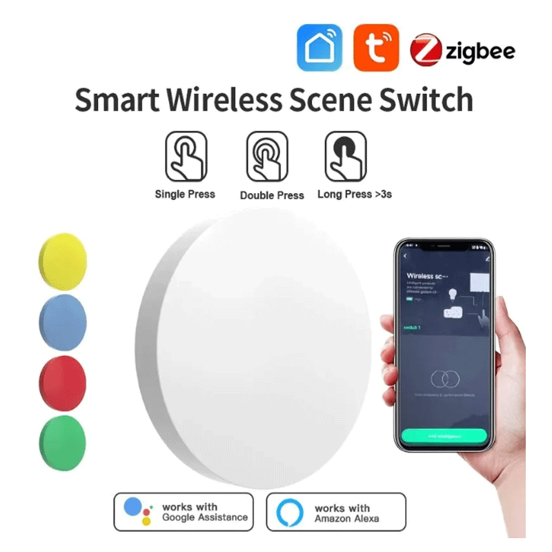 Smart Home Google - Tuya ZigBee Smart Wireless Button Scene