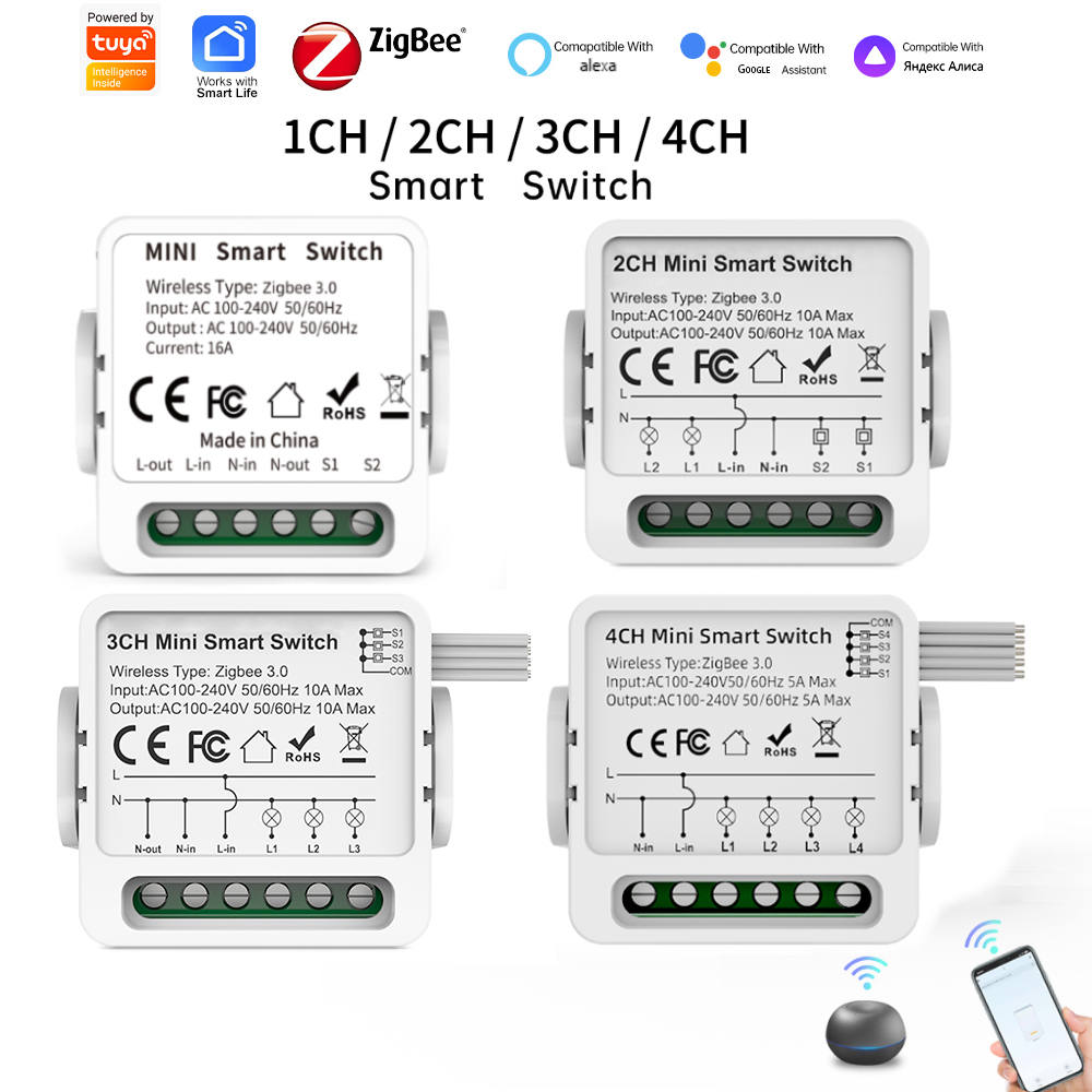 Smart Home Google - Tuya Zigbee 3.0 Smart Switch 1/2/3/4-Way