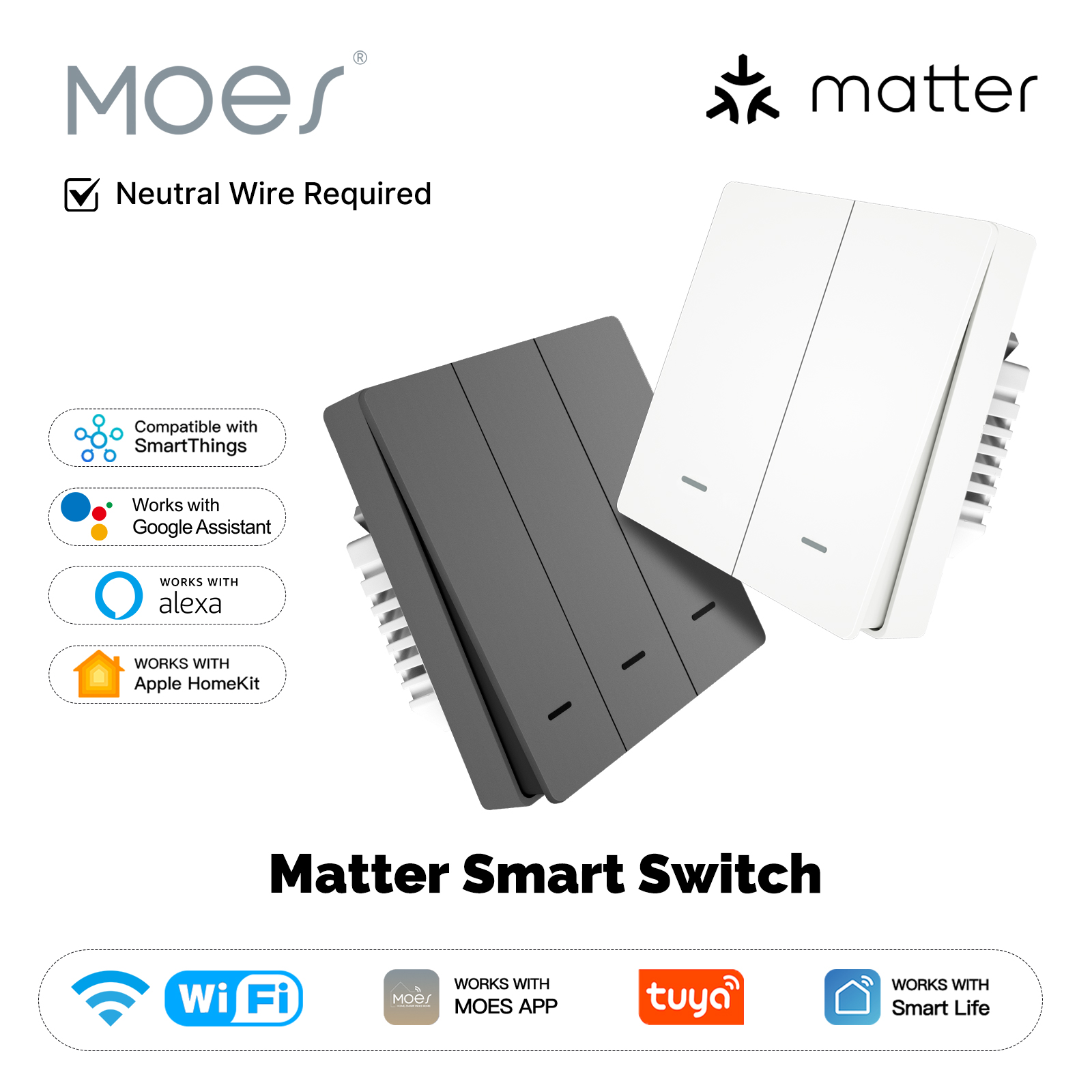 Smart Home Iot - MOES Matter Tuya WiFi Smart Light