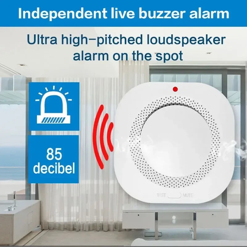 Smart Smoke Detector - 3-in-1 Independent Smart Replaceable Smoke Fire