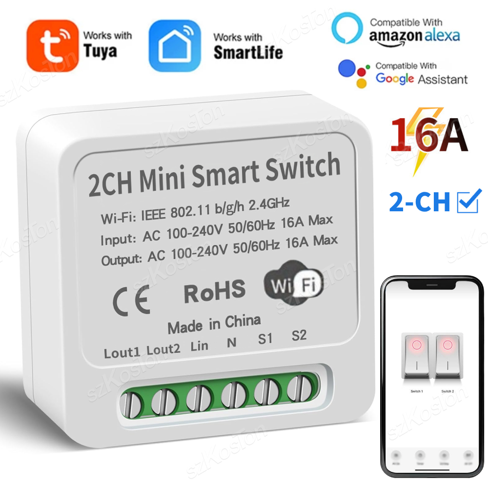 16A Tuya WiFi Smart Switch Mod - Smart Home Google review and price