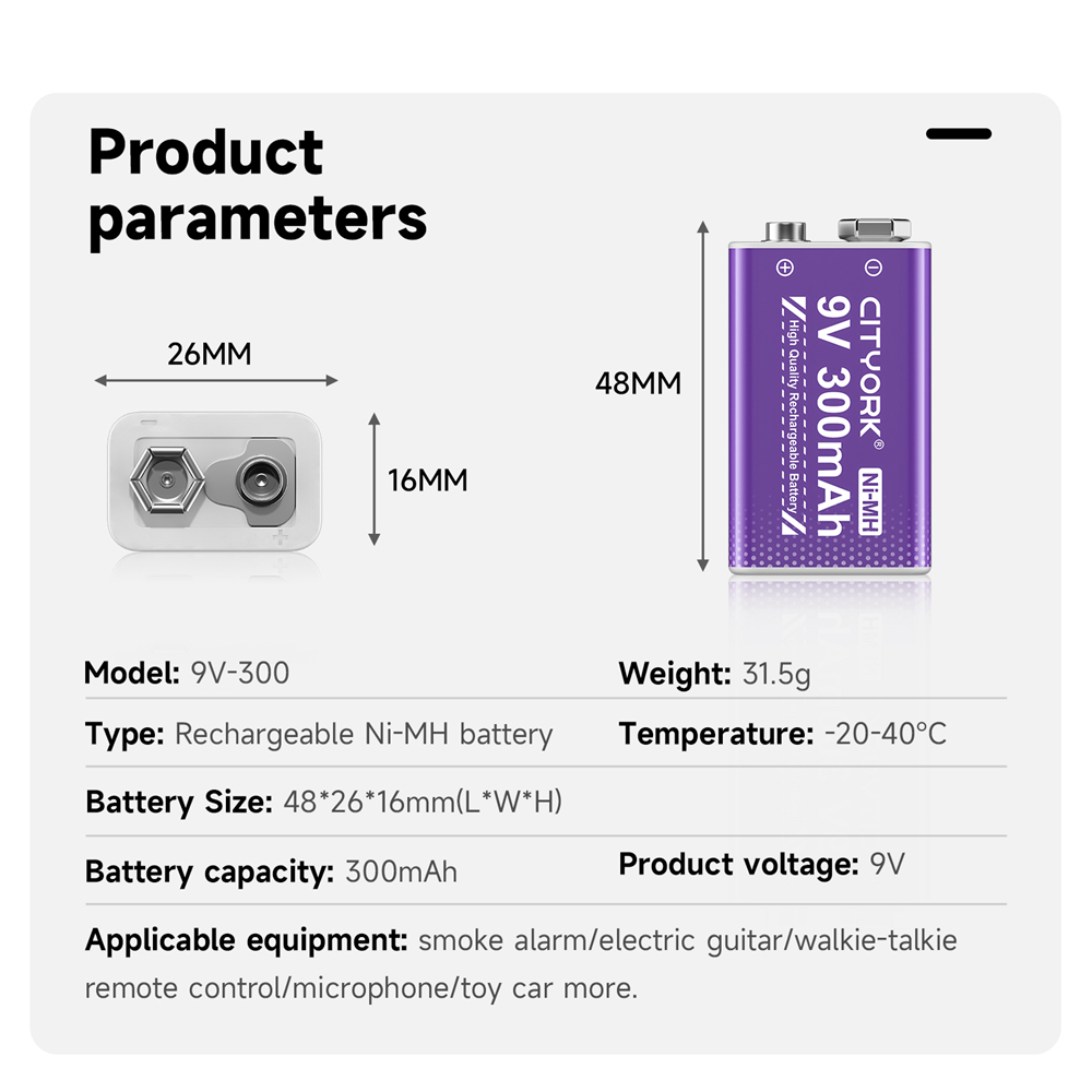 9V 6F22 NiMH Rechargeable Batt - Smart Smoke Detector review and price